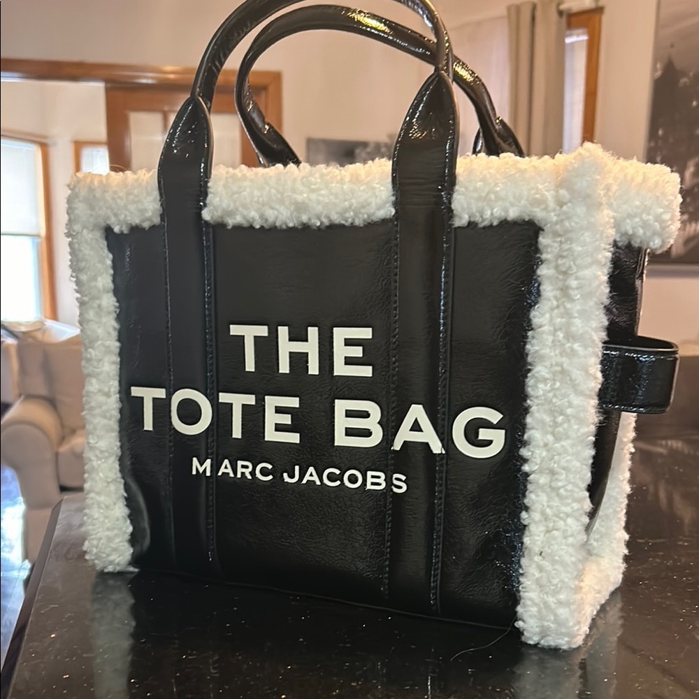 Marc Jacobs Black Tote Bag with White Trim